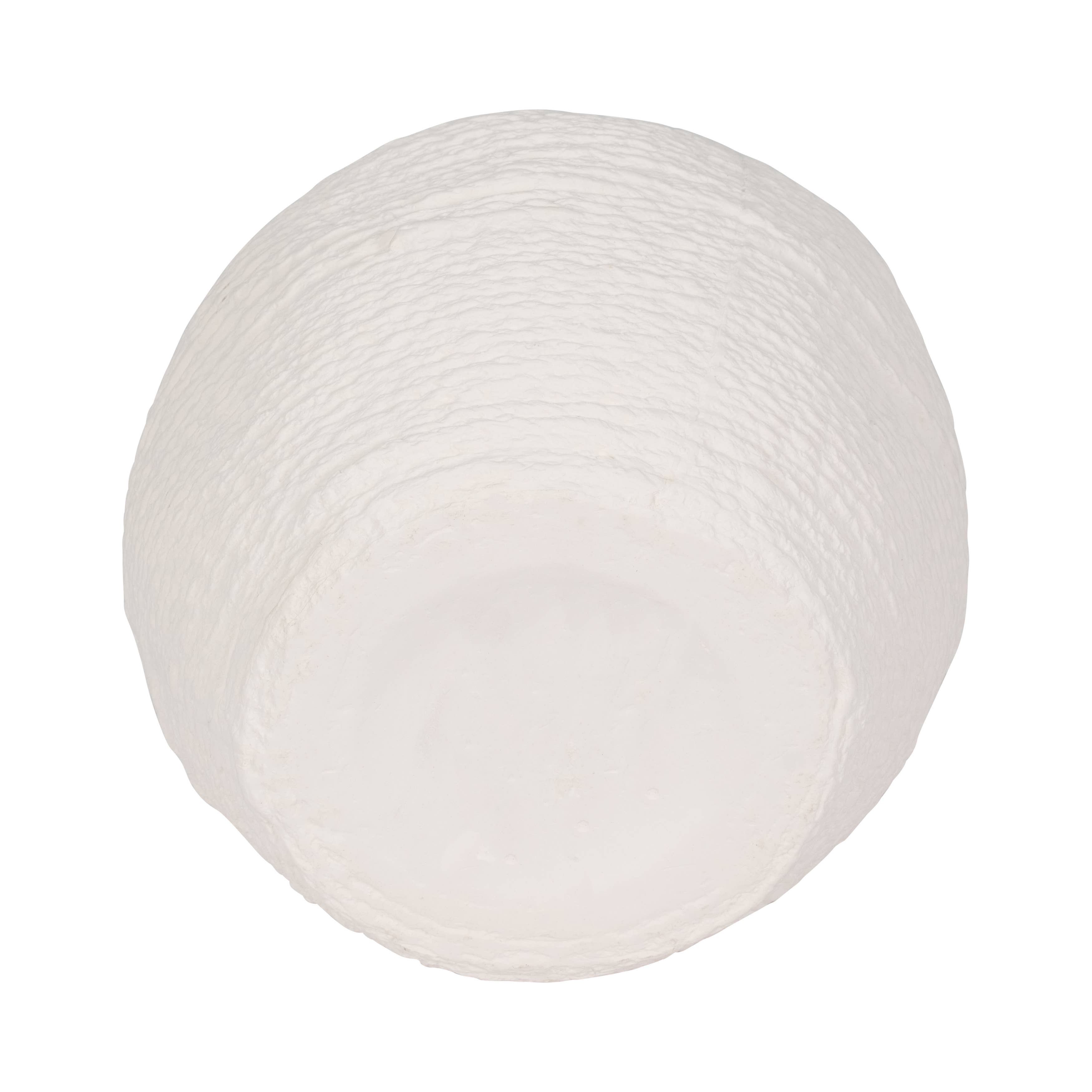 Decorative Vase - White Ceramic Woven Textured Coastal, 7 in