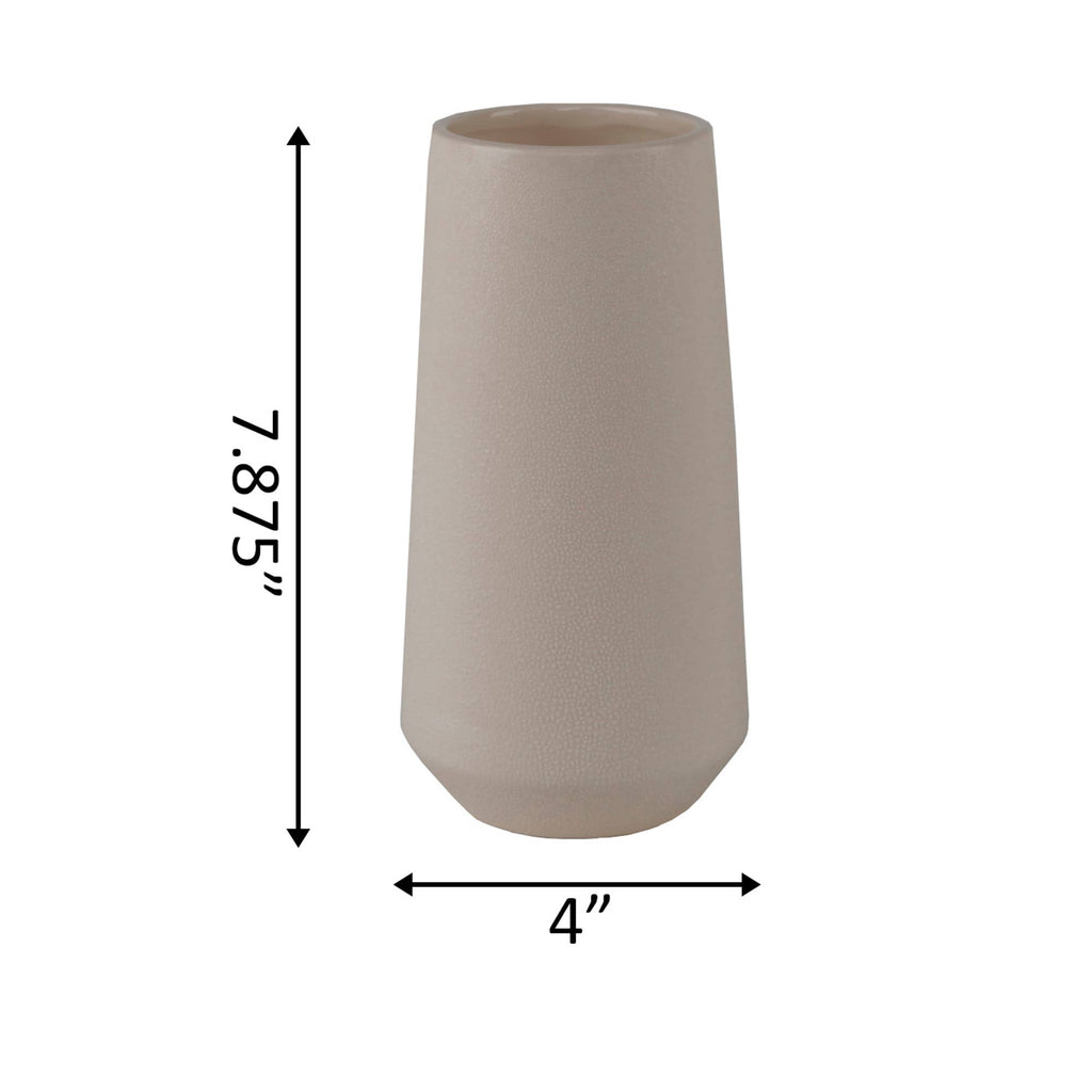 8" H Leather Finish Ceramic Vase Planter