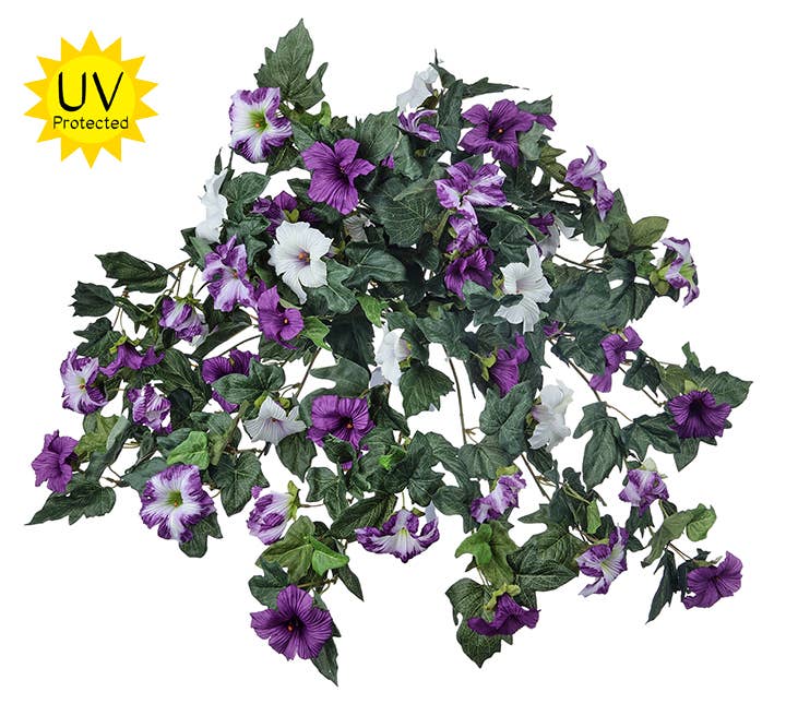 Artificial Petunia Flower- Pink or Purple, 26", UV Protected