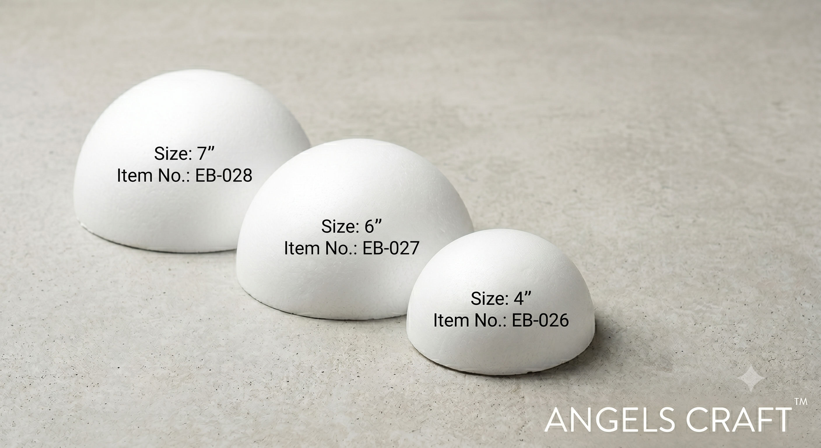 Multi-Size Foam Half Ball Bundle for Craft & Décor