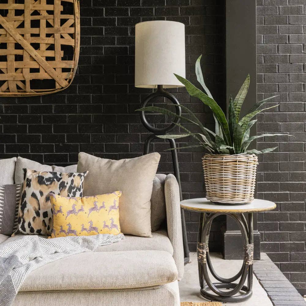 Faux Snake Plant, Potted, Black, 30 in