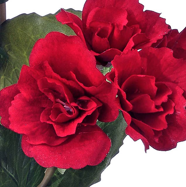 Artificial Begonia Flower Plant - Orange, Pink, Red, or Yellow