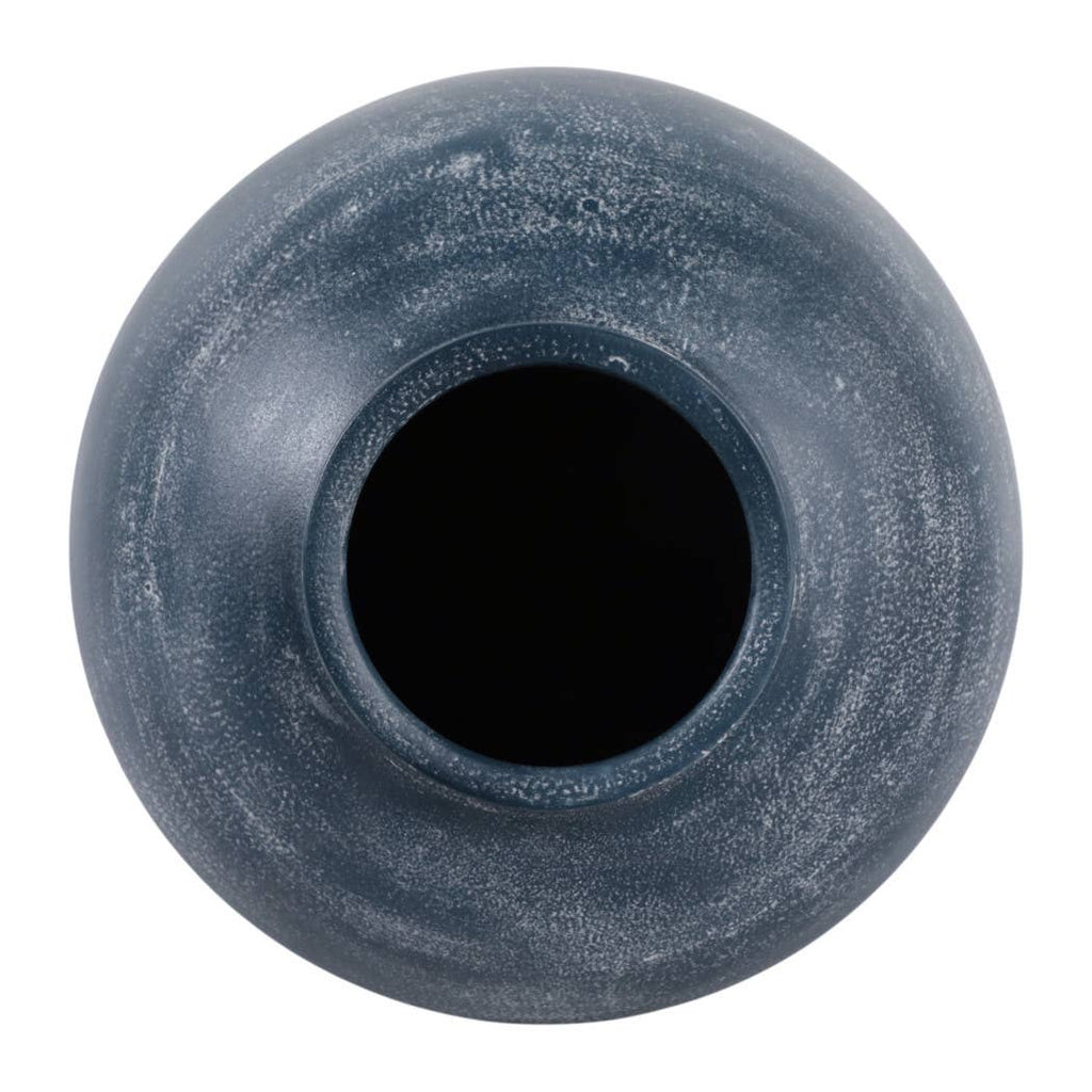 Decorative Vase - Blue Terracotta Distressed Finish, 15 in.
