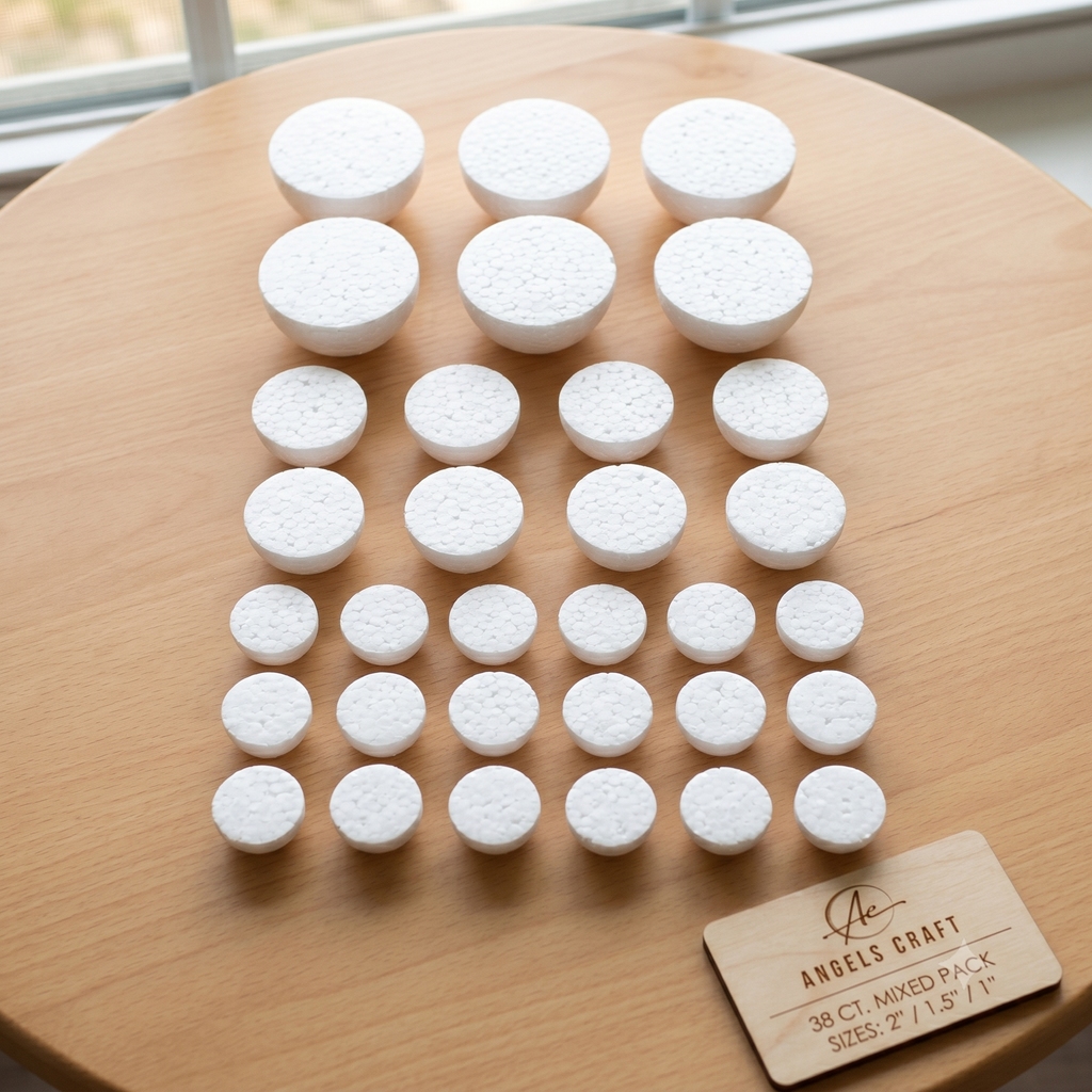 Foam Half Balls (38-Count Mixed Pack: 1", 1.5", 2")