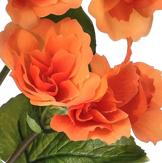 Artificial Begonia Flower Plant - Orange, Pink, Red, or Yellow
