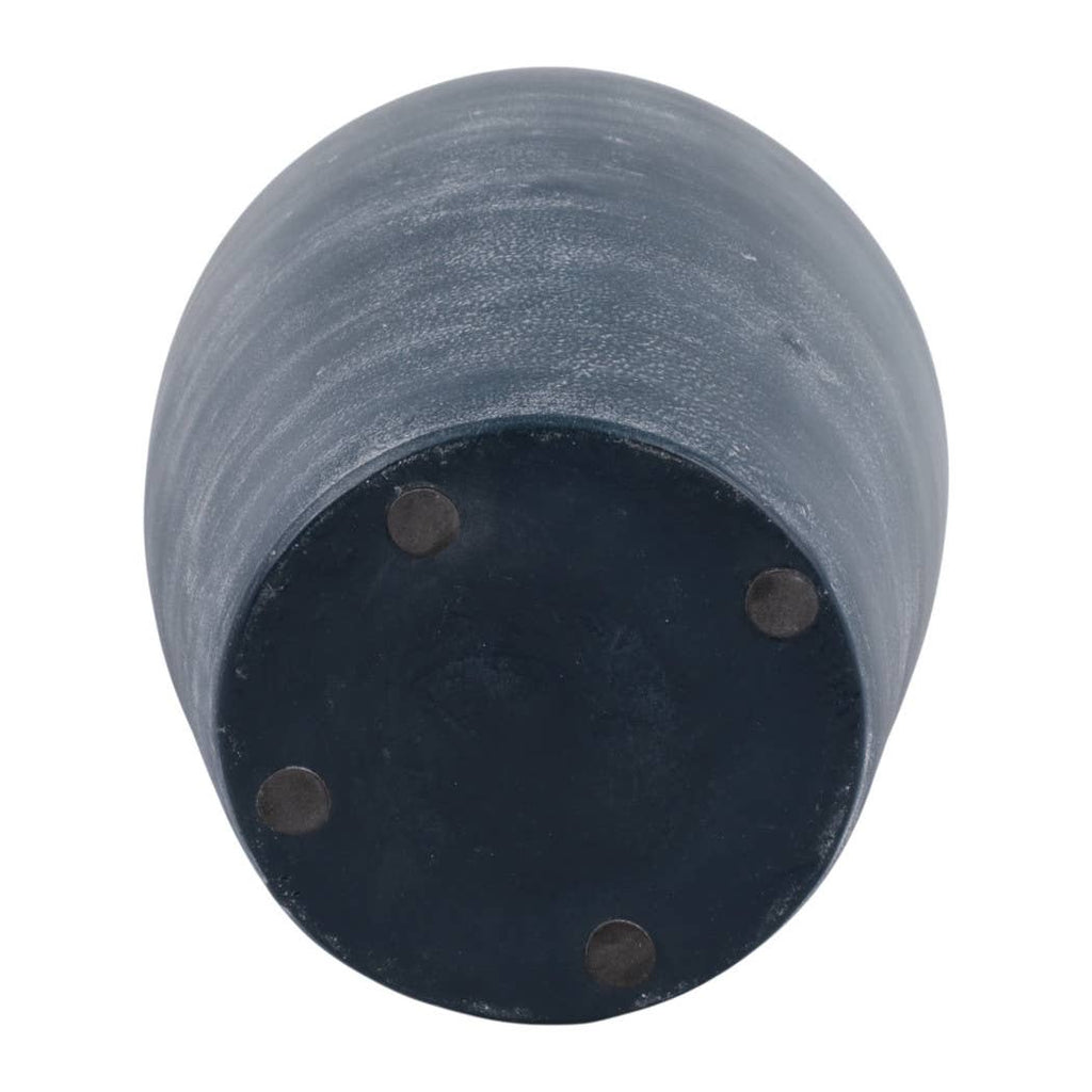 Decorative Vase - Blue Terracotta Distressed Finish, 15 in.