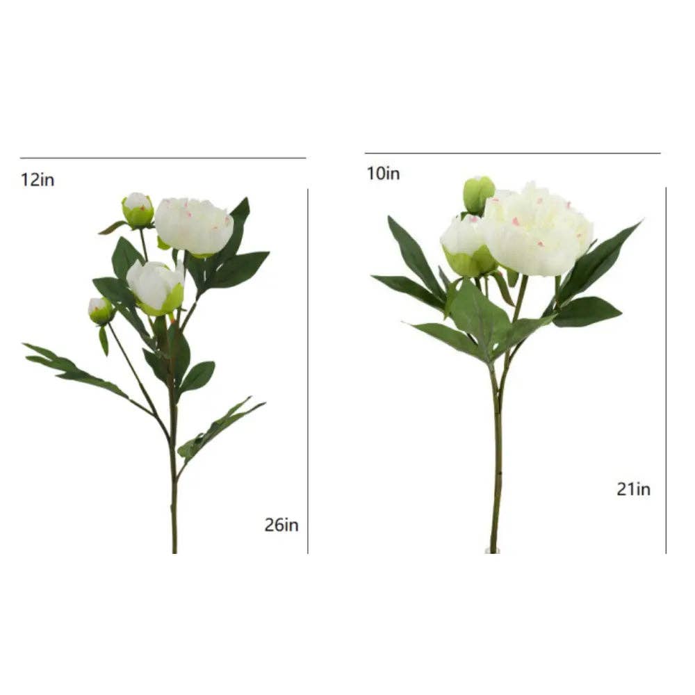 Faux Peony 5-Stem, Cream