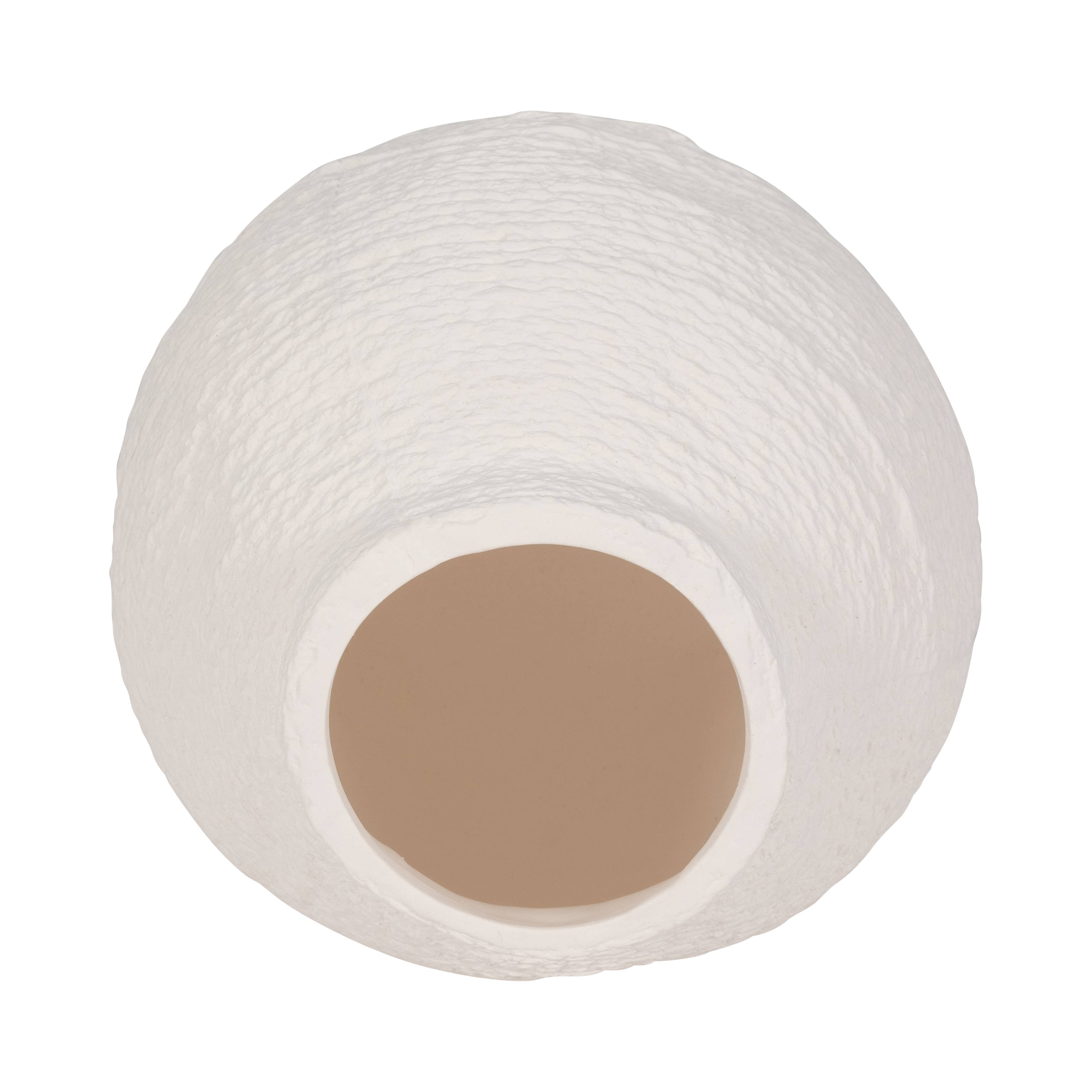 Decorative Vase - White Ceramic Woven Textured Coastal, 7 in