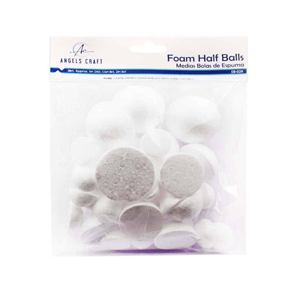 Foam Half Balls (38-Count Mixed Pack: 1", 1.5", 2")