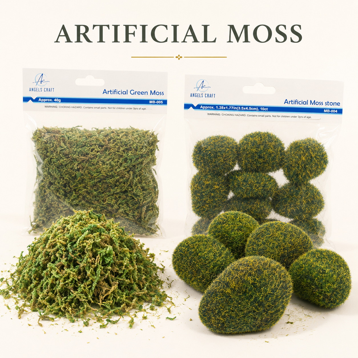 Artificial Green Moss & Moss Stones – 2 Styles
