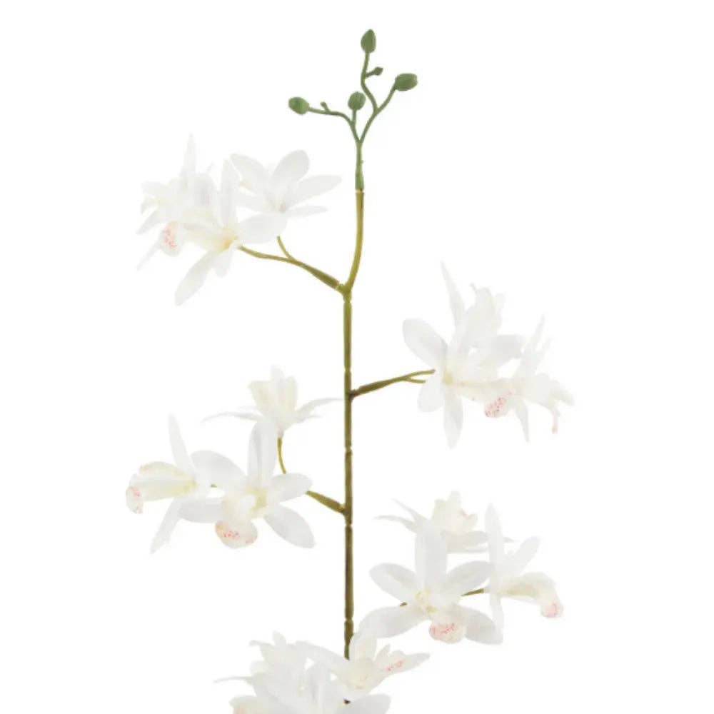 Faux Orchid Vanda Arrangement, Potted, White, 20.5 in