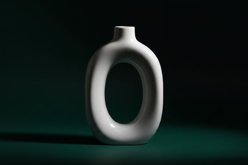 8" Circular Ceramic Vase