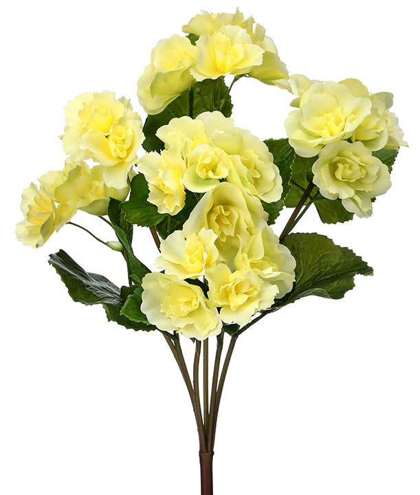 Artificial Begonia Flower Plant - Orange, Pink, Red, or Yellow