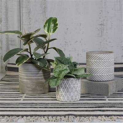 Paso Diamond Cachepot, Cement - Sm