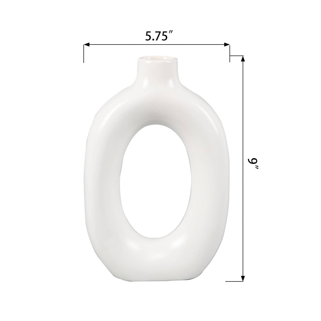 8" Circular Ceramic Vase