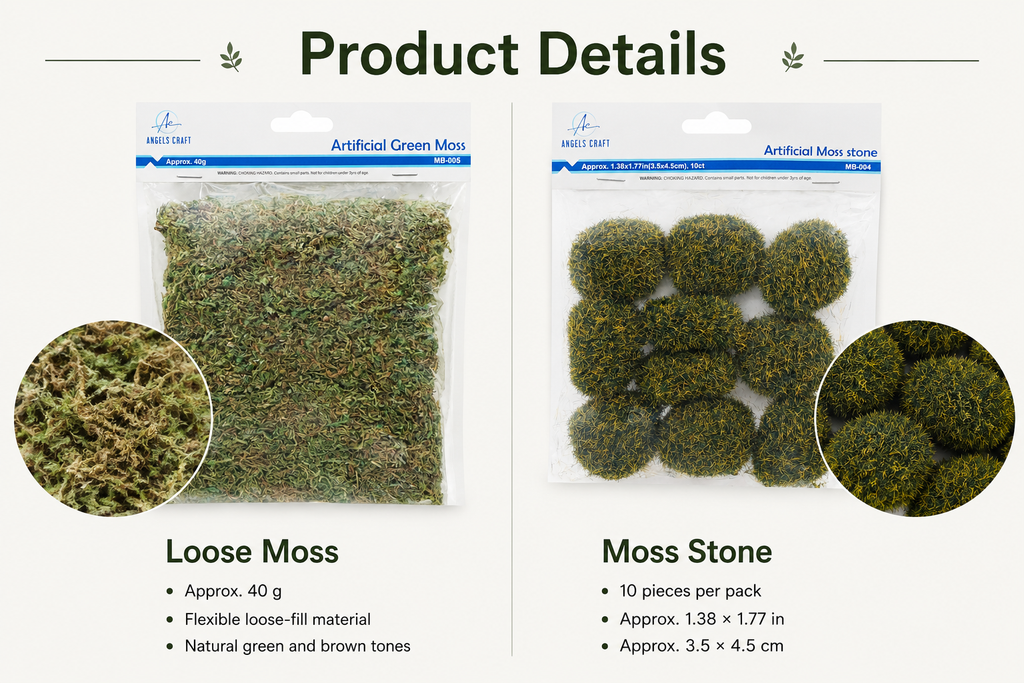 Artificial Green Moss & Moss Stones – 2 Styles