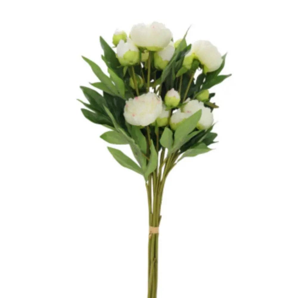Faux Peony 5-Stem, Cream