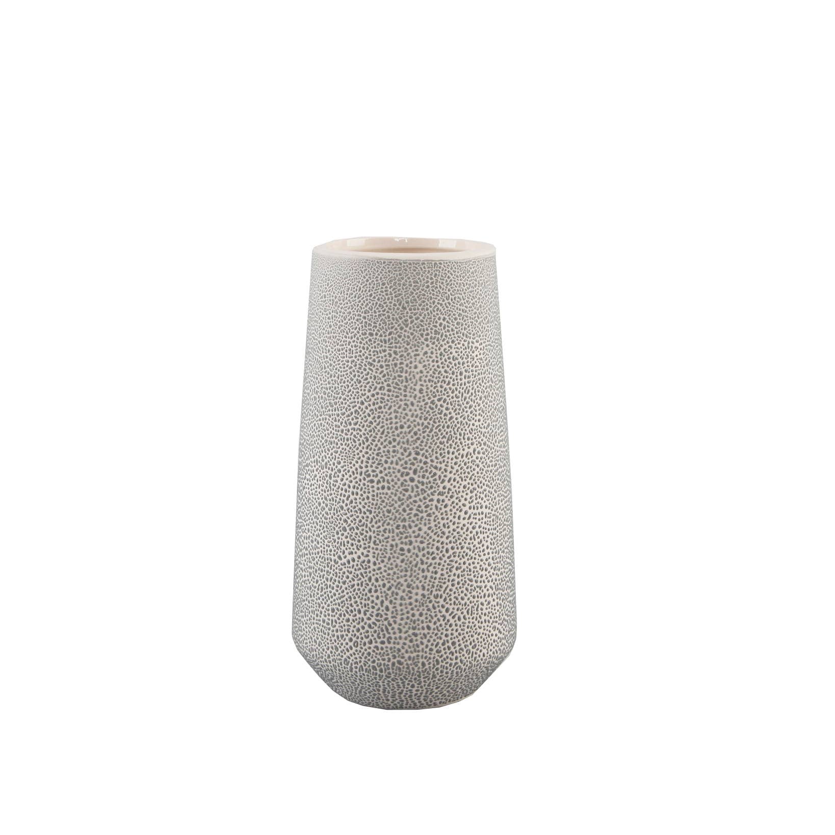 8" H Leather Finish Ceramic Vase Planter
