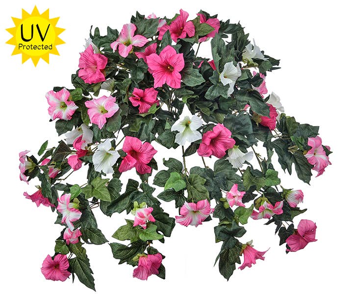 Artificial Petunia Flower- Pink or Purple, 26", UV Protected