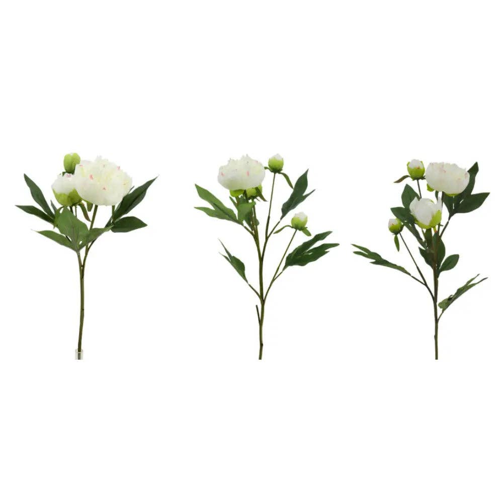 Faux Peony 5-Stem, Cream