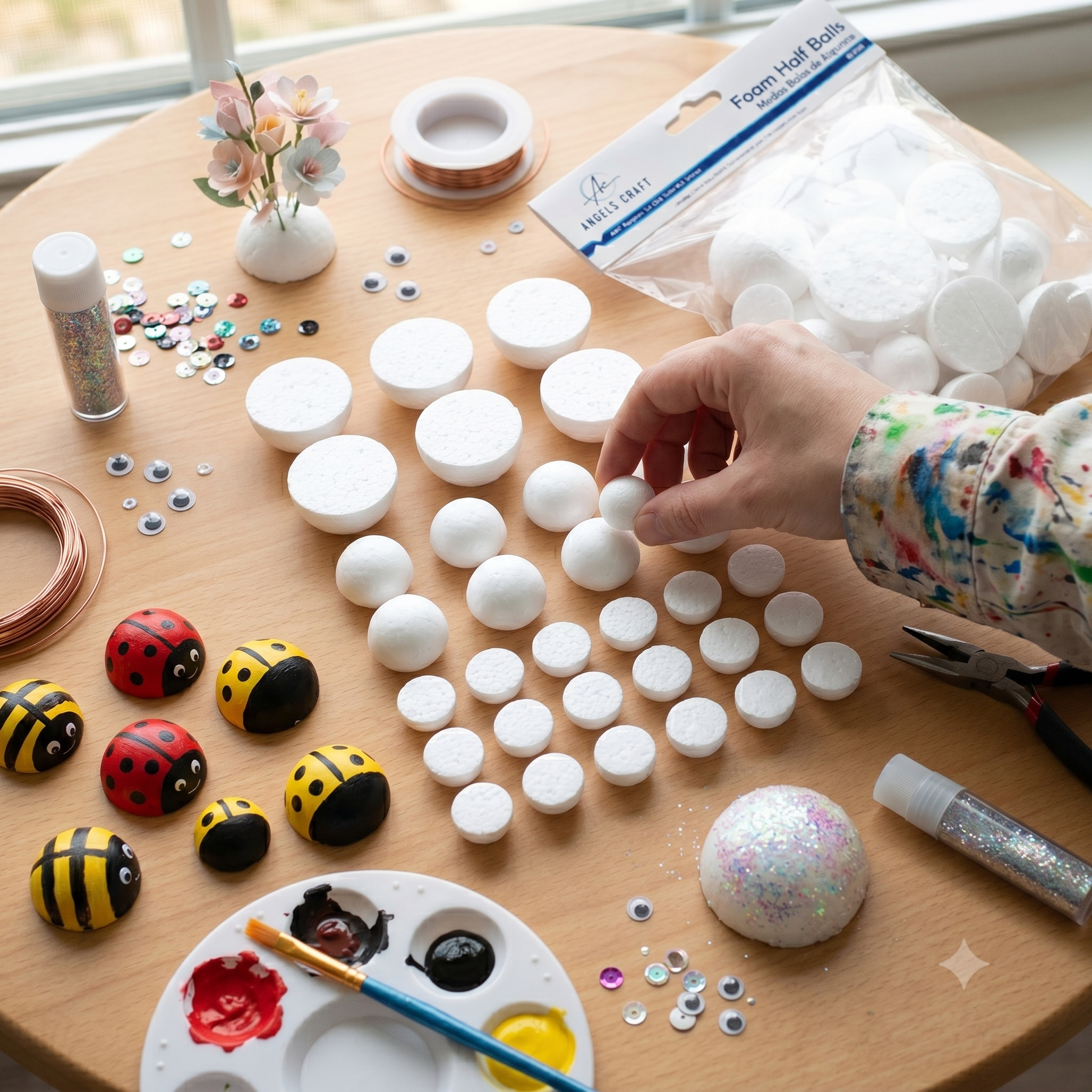 Foam Half Balls (38-Count Mixed Pack: 1", 1.5", 2")